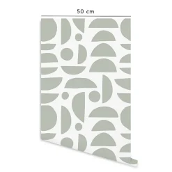 Papier peint adhésif clair de lune vert en vinyle lavable et amovible - 1 rouleau 50x300 cm - Decochic
