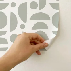 Papier peint adhésif clair de lune vert en vinyle lavable et amovible - 1 rouleau 50x300 cm - Decochic