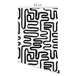Papier peint adhésif jardin zen noir en vinyle lavable et amovible - 1 rouleau 50x300 cm - Decochic