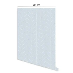 Papier peint adhésif style scandinave bleu et blanc en vinyle lavable et amovible - 1 rouleau 50x300 cm - Decochic