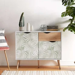 Papier peint adhésif tropical vert en vinyle lavable et amovible - 1 rouleau 50x300 cm - Decochic
