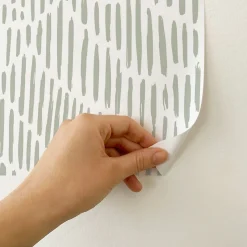 Papier peint adhésif wabi sabi vert en vinyle lavable et amovible - 1 rouleau 50x300 cm - Decochic