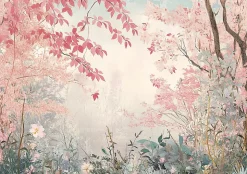 Papier Peint Arbres Nature Forêt Panoramique Intissé 350x250 cm - Colle Inclus - Moderne Papier Peint Intissé Chambre Salon