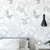 Papier peint art déco avec oiseaux seigneurial - 255x260 cm (l x h)