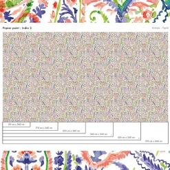 Papier peint aux motifs complexes d'inspiration orientale indienne - version 2 - 340x260 cm (l x h)