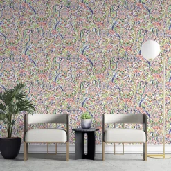 Papier peint aux motifs complexes d'inspiration orientale indienne - version 2 - 510x260 cm (l x h)