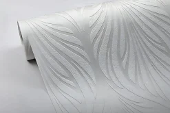 Papier peint baroque EDEM 83003BR60 Papier peint intissé à peindre texturé avec un dessin graphique mat blanc