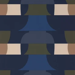 Papier peint Bensimon vinyle intissé déco seventies bleu
