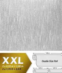 Papier peint blanc non-tissé à peindre texture fine rayure EDEM 80373BR60 4 rouleaux