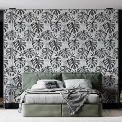 Papier peint botanique et plantes tropicales - 255x260 cm (l x h)