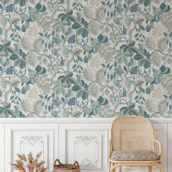 Papier peint chic et délicat avec plantes grimpantes fantaisistes - 170x260 cm (l x h)