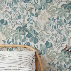 Papier peint chic et délicat avec plantes grimpantes fantaisistes - 85x260 cm (l x h)