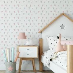 Papier Peint COEURS Pastel Couleurs Pour Chambre D'Enfant