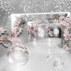 Papier Peint 3D Abstrait Fleurs Intissé Panoramique 400x280 cm - Colle Inclus - Chambre et Salon - Moderne Papier Peint
