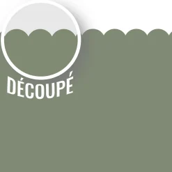 Papier peint découpé préencollé, soubassement, festonné vert foncé, festons, uni, raccordable, 83 cm X 195 cm