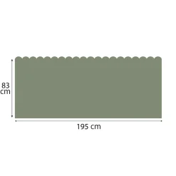 Papier peint découpé préencollé, soubassement, festonné vert foncé, festons, uni, raccordable, 83 cm X 195 cm
