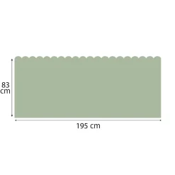 Papier peint découpé préencollé, soubassement, festonné vert, festons, uni, raccordable, 83 cm X 195 cm