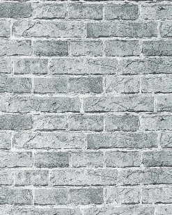 Papier peint design vintage rustique EDEM 583-26 aspect mur de briques gris granit