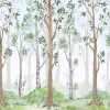 Papier Peint Enfant Forêt Intissé Panoramique 350x250 cm - Colle Inclus - Chambre Enfant - Moderne Papier Peint