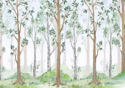 Papier Peint Enfant Forêt Intissé Panoramique 350x250 cm - Colle Inclus - Chambre Enfant - Moderne Papier Peint