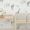 Papier peint enfant Motif Tanzanie, Noir et blanc 150 x 250cm