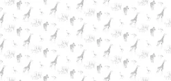 Papier peint enfant Motif Tanzanie, Noir et blanc 150 x 250cm