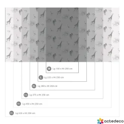 Papier peint enfant Motif Tanzanie, Noir et blanc 150 x 250cm