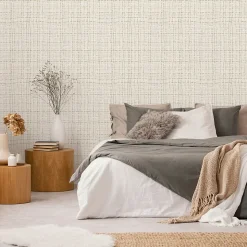 Papier peint expansé sur intissé tissage Abaca rabane vert L.1005 x l.53cm Lutèce