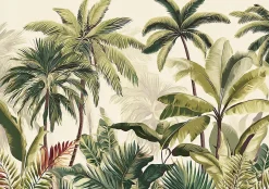 Papier Peint Feuilles Jungle Vert Intissé Panoramique Pour Chambre Cuisine 400x280 cm