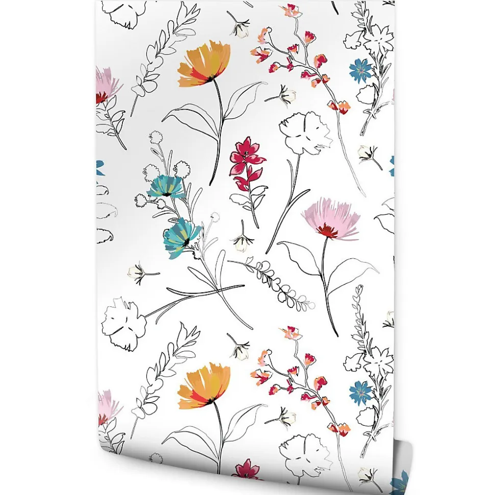 Papier Peint FLEURS Colorées Plantes Pour La Chambre