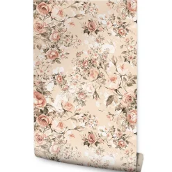 Papier Peint FLEURS Plantes Style Rétro Pour Salon