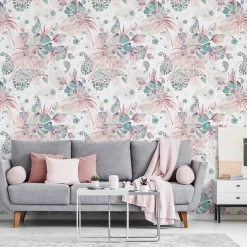 Papier Peint FLEURS Plantes Pastel Pour La Chambre