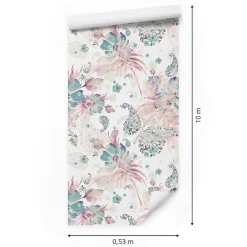 Papier Peint FLEURS Plantes Pastel Pour La Chambre