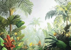 Papier Peint Forêt Nature Jungle Panoramique Intissé 400x280 cm - Colle Inclus - Moderne Papier Peint Intissé Chambre Salon