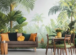 Papier Peint Forêt Nature Jungle Panoramique Intissé 400x280 cm - Colle Inclus - Moderne Papier Peint Intissé Chambre Salon