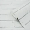 Papier peint imitation brique vinyle sur intissé Luynes GoodHome blanc