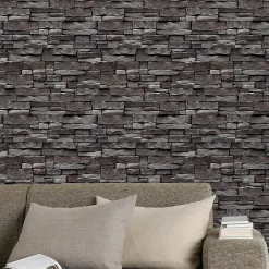 Papier peint imitation brique Arrou ardoise