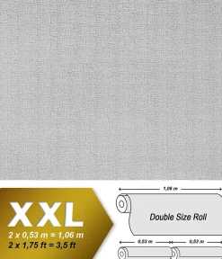 Papier peint intissé blanc à peindre texturé EDEM 80301BR60 décorative de tissu grossier jute double