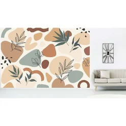 Papier peint intissé BOHO CHIC beige 400 x 270 cm (LxH) - Tapisserie murale panoramique XXL, Made in France par Scenolia
