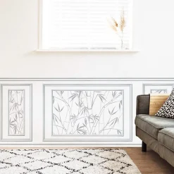 Papier peint intissé boiseries imitation forêt de bambou, décor unique, 75 cm X 200 cm