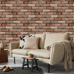 Papier Peint Intissé BRIQUE Mur 3D Effet Motif Moderne