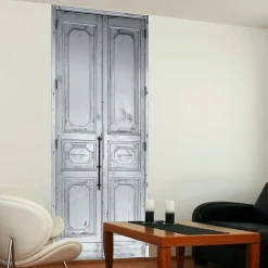 Papier peint intissé 3D effet trompe l'oeil, décor unique de porte de manoir, 96 cm X 250 cm, garanti.