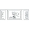 Papier peint intissé décoratif, motif oeuvre d'art arbre, imitation boiseries, 75 cm X 200 cm