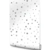 Papier Peint Intissé ETOILES Gris Pour Chambre D'Enfant