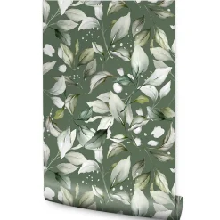 Papier Peint Intissé FEUILLES Brindilles Plantes Pour Chambre