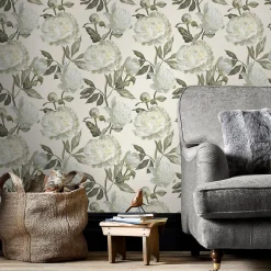 Papier peint intissé fleurs de pivoine WOW