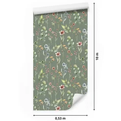 Papier Peint Intissé FLEURS Printemps Feuilles Délicat Pour Salon