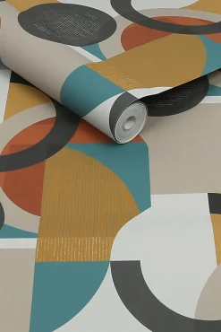 Papier peint intissé formes rétro géo Next