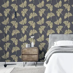 Papier peint Intissé GoodHome Selen gris