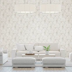 Papier peint intissé Jardin Secret Lutece mat et satiné plantes, fleurs, botanique beige, vieux rose l.1000 x l.53 cm